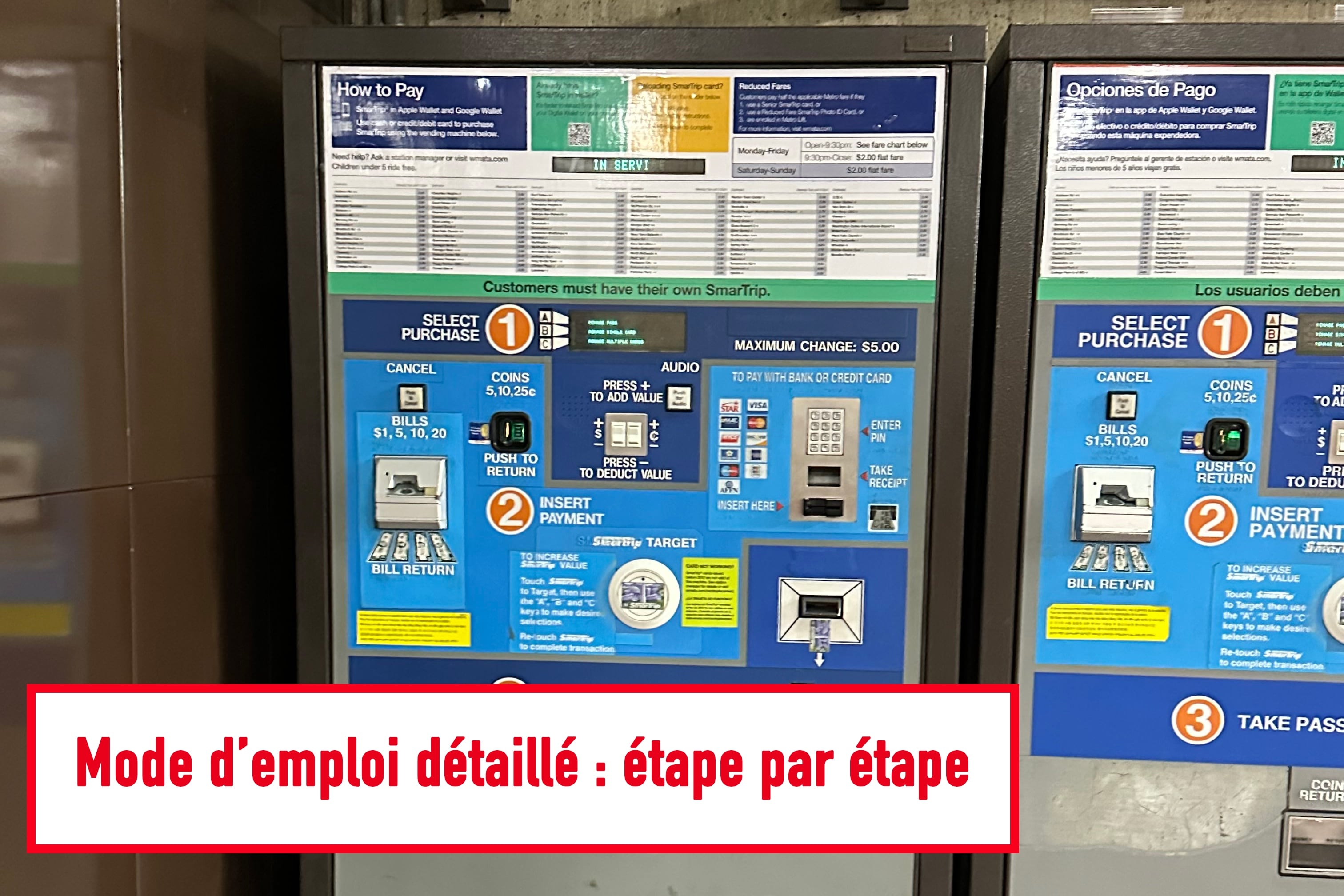 Achat de la SmarTrip® Card étape par étape