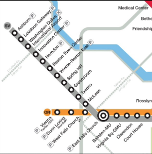 Les stations de l'extension de la ligne grise de métro à Washington.