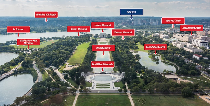 La vue côté ouest depuis le Washington Monument