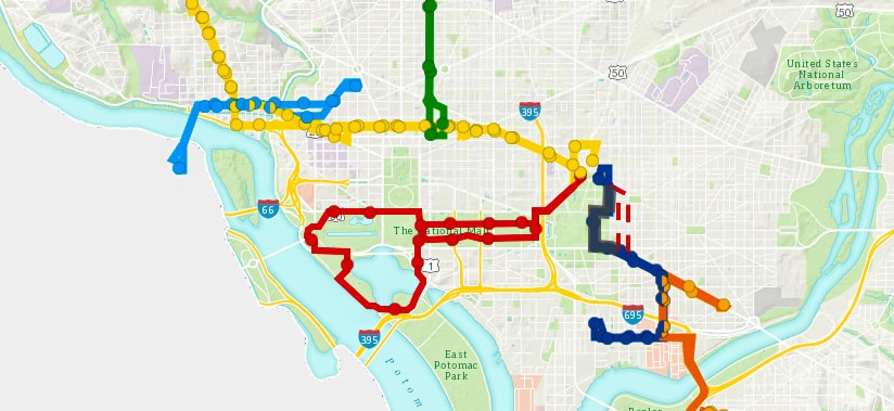 Plan des lignes du DC Circulator