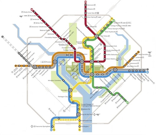 Plan complet du métro de Washington